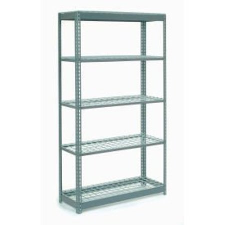 GLOBAL EQUIPMENT Extra Heavy Duty Shelving 48"W x 12"D x 96"H With 5 Shelves, Wire Deck, Gry 601929H